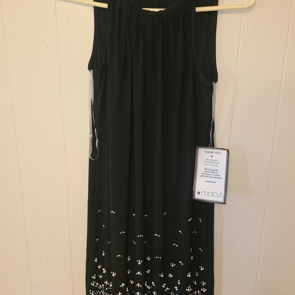 MSK Dresses & Skirts - MSK Black Midi Dress with Silver Accents
